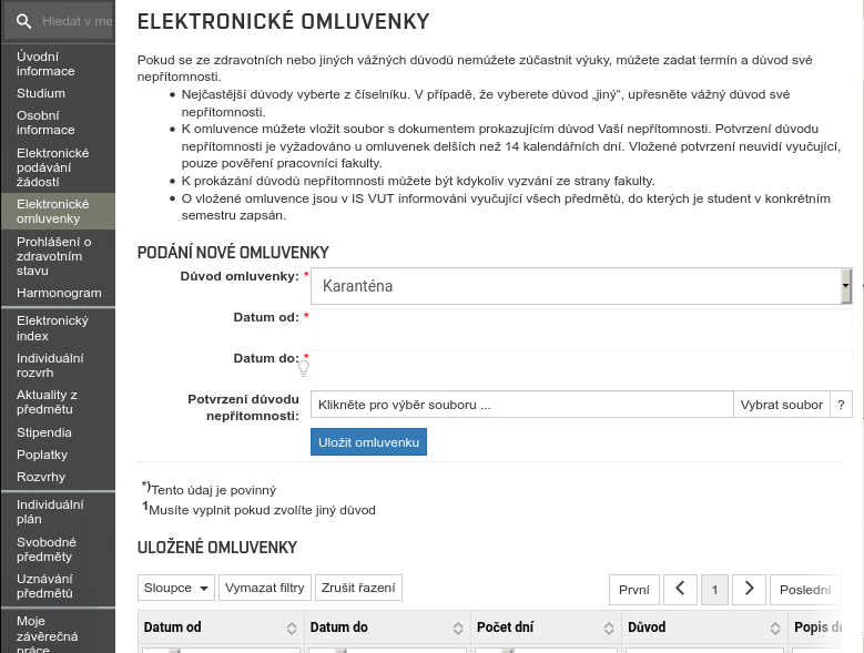 Jak omluvit absenci na vysoké škole?